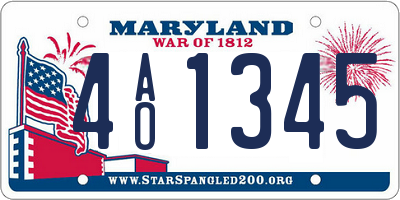MD license plate 4AO1345
