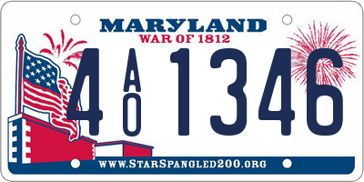 MD license plate 4AO1346