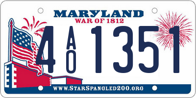 MD license plate 4AO1351