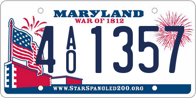 MD license plate 4AO1357