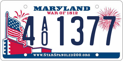 MD license plate 4AO1377