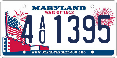 MD license plate 4AO1395
