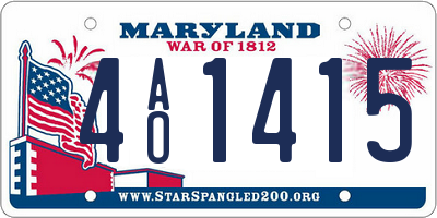 MD license plate 4AO1415