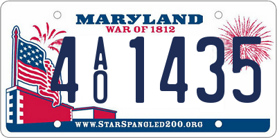 MD license plate 4AO1435