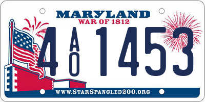 MD license plate 4AO1453