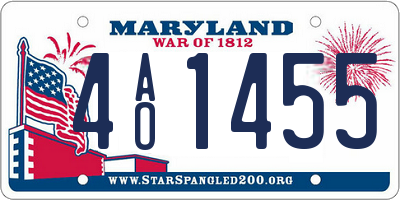 MD license plate 4AO1455