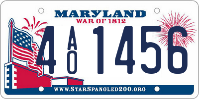MD license plate 4AO1456