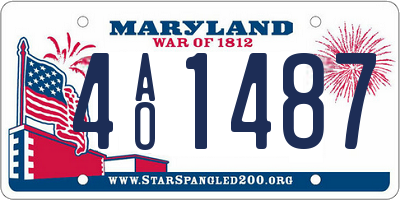 MD license plate 4AO1487