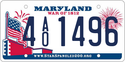 MD license plate 4AO1496