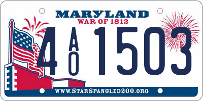 MD license plate 4AO1503