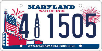 MD license plate 4AO1505