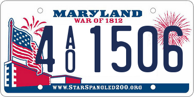 MD license plate 4AO1506