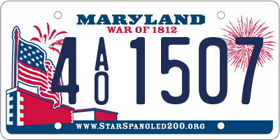 MD license plate 4AO1507