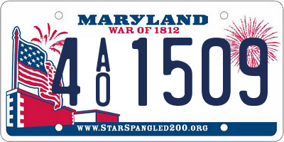MD license plate 4AO1509