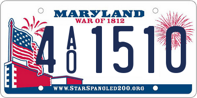 MD license plate 4AO1510