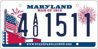 MD license plate 4AO1511