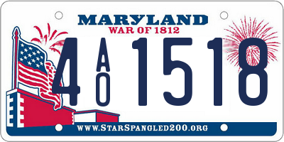 MD license plate 4AO1518
