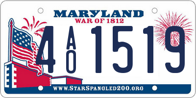 MD license plate 4AO1519