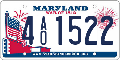 MD license plate 4AO1522