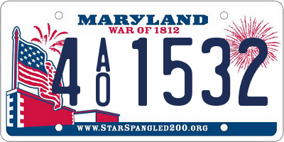 MD license plate 4AO1532