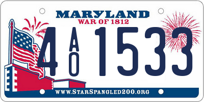 MD license plate 4AO1533