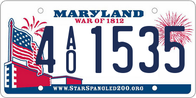 MD license plate 4AO1535