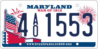MD license plate 4AO1553