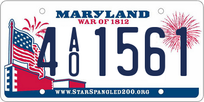 MD license plate 4AO1561