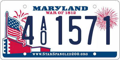 MD license plate 4AO1571