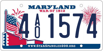 MD license plate 4AO1574
