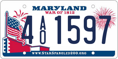 MD license plate 4AO1597