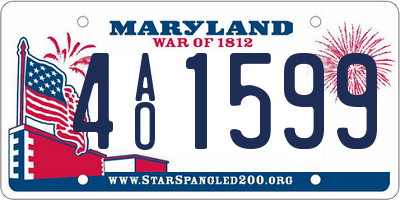 MD license plate 4AO1599