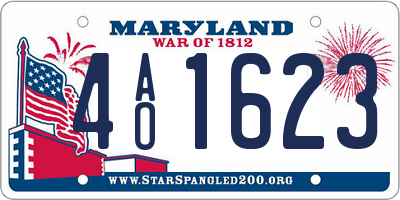 MD license plate 4AO1623