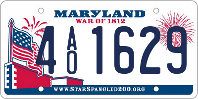MD license plate 4AO1629