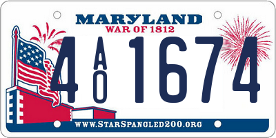 MD license plate 4AO1674