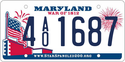 MD license plate 4AO1687