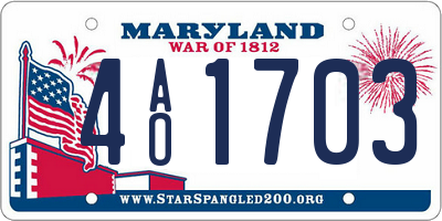 MD license plate 4AO1703