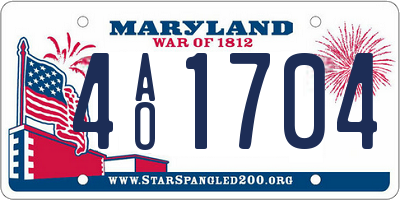 MD license plate 4AO1704