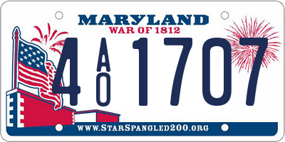 MD license plate 4AO1707