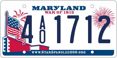 MD license plate 4AO1712