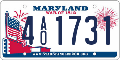 MD license plate 4AO1731