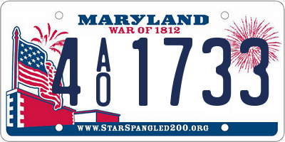 MD license plate 4AO1733
