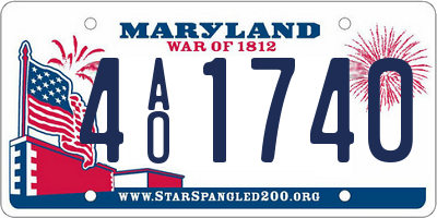 MD license plate 4AO1740