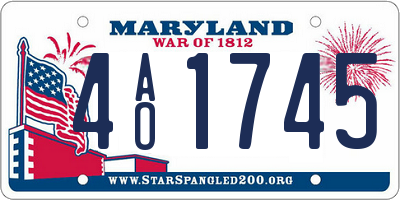 MD license plate 4AO1745
