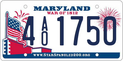 MD license plate 4AO1750