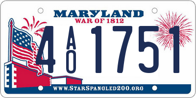 MD license plate 4AO1751