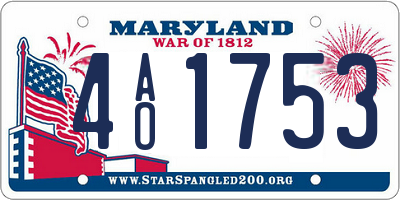 MD license plate 4AO1753
