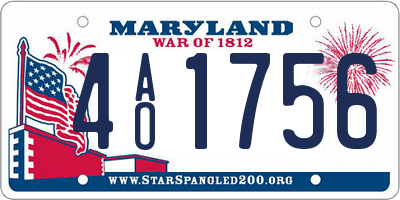 MD license plate 4AO1756