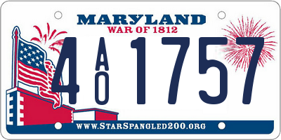 MD license plate 4AO1757