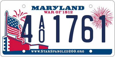 MD license plate 4AO1761